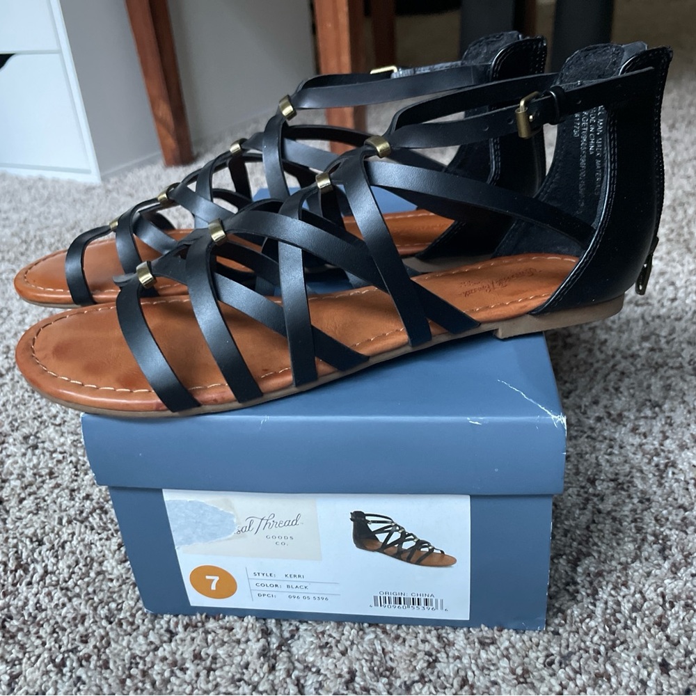 Black Gladiator Sandals